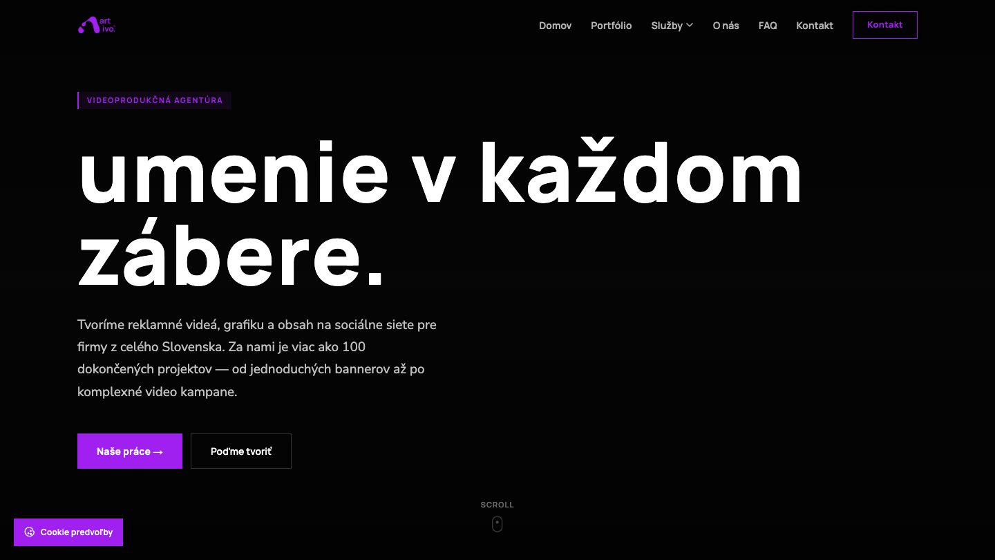 Náhľad webu artivo.sk