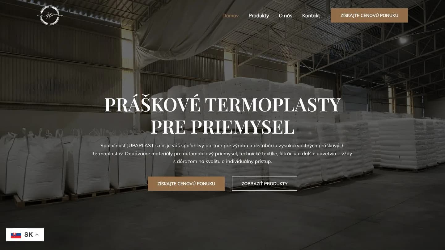 Náhľad webu jupaplast.sk